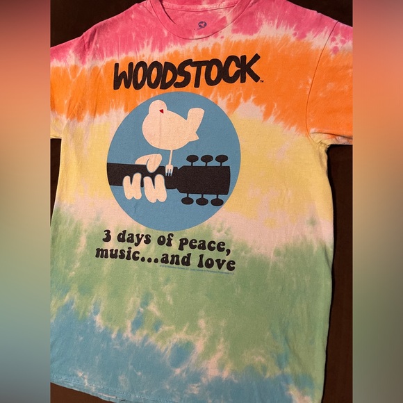2016 Liquid Blue Woodstock Tie Dye 3 Days Peace Music & Love Concert Tee M - Picture 2 of 8